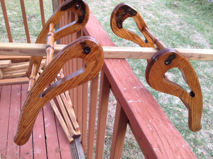 Hanging finished pieces to dry is the best way to ensure minimizing contact with the wet surfaces, but when that's not possible, creativity is always a good substitute.