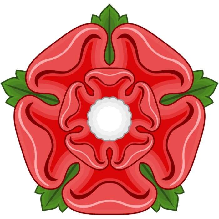 The badge of the House of Lancaster was a stylized version of the Apothecary's Rose.