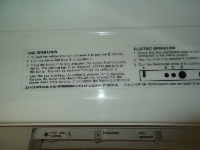 Our large upright refrigerator and freezer (with dual power source) can be powered by electricity from our solar system - or LPG cylinders, needing no electricity at all.