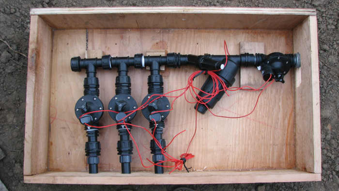 Homeowners with large gardens may need to break their drip-irrigation system up into valve-controlled zones.