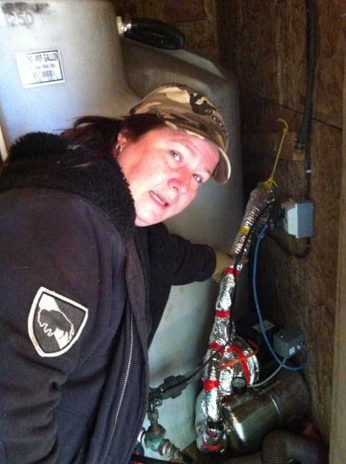 A jet pump with a pressure tank is an economical solution for this service.