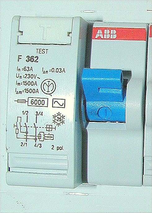 A DIN rail mounted modular RCD/GFCI like this one is fitted as standard at the electrical panel