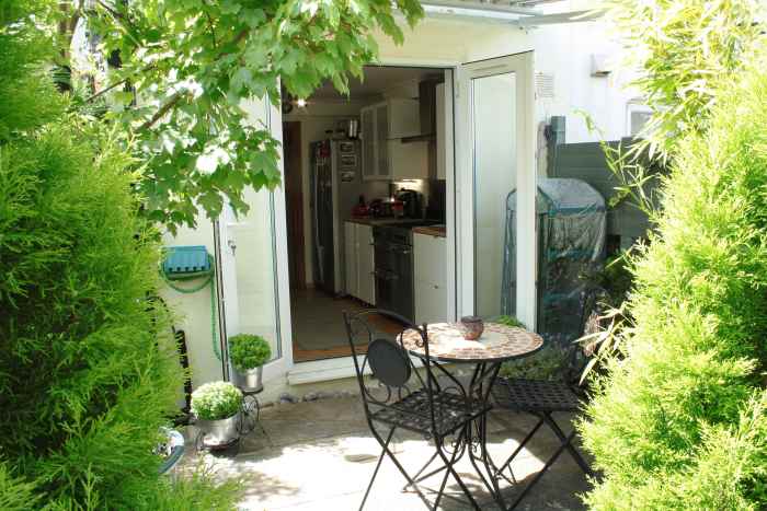 Outside the kitchen.