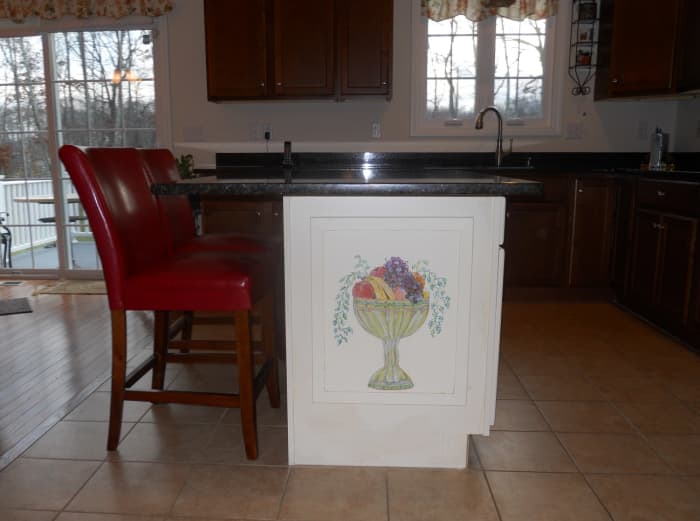 Adding a Decorative Hand-Painted Panel to Your Kitchen Island - Dengarden