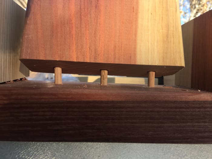 Doing a dry run to make sure the dowels and holes line up properly and the board is properly positioned