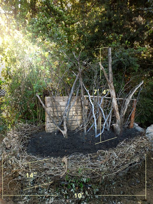 Foto van de tuin bed gemaakt van gratis natuurlijke materialen door Robert Kernodle