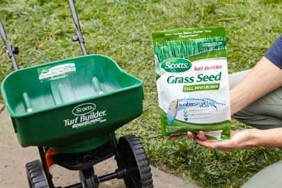 Many kinds of grass seed are on the market. Consult your local garden store to determine the best seed for your lawn.