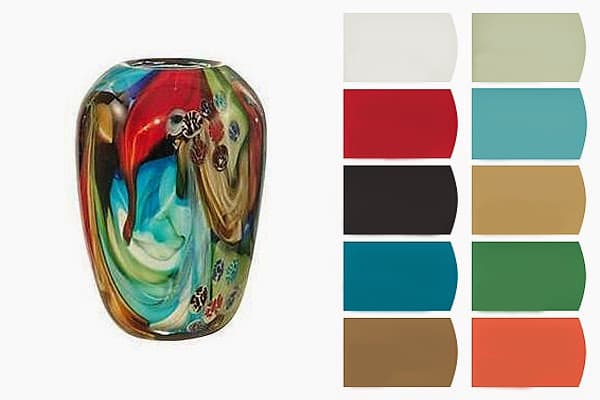 Give a cherished accessory the prominence it deserves. A simple Murano-inspired vase, with its rich colors and depth, opens up a variety of vibrant color choices for a room.