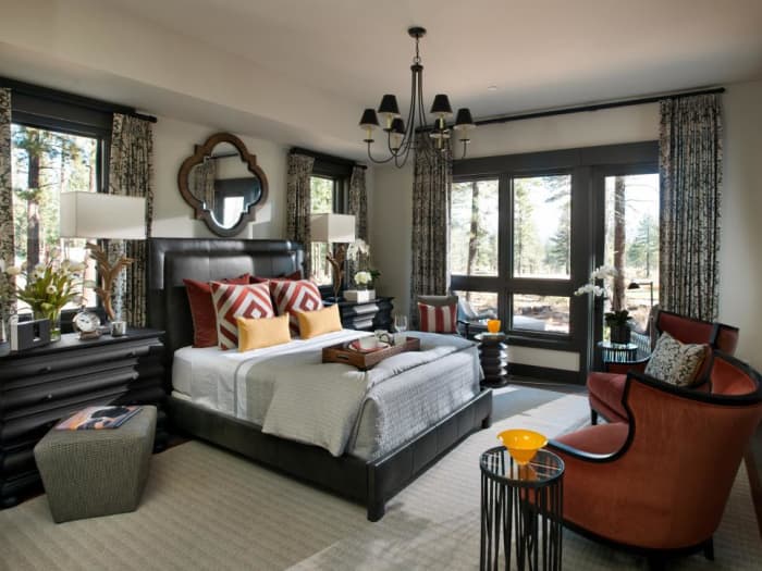 Look for impressive furniture pieces to give the bedroom a comfortable yet formal appearance.