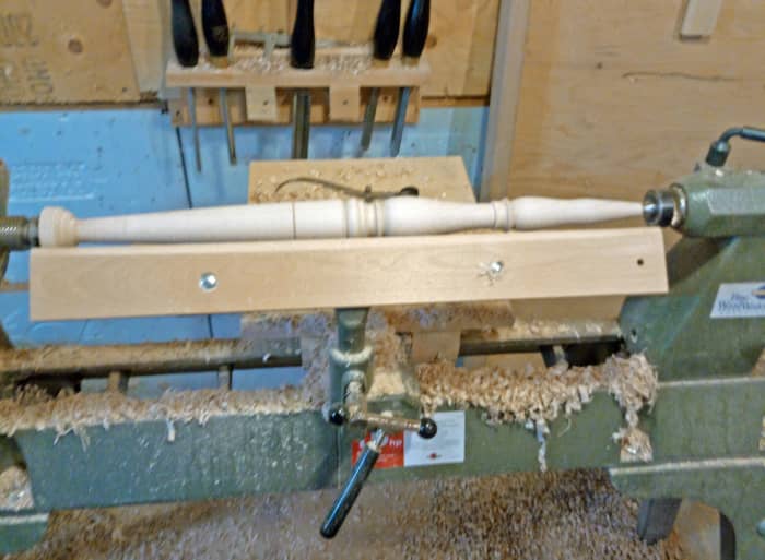 Turning chair leg.