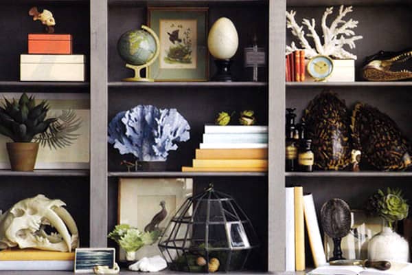 Objects that have different textures, shapes and sizes create visual interest.