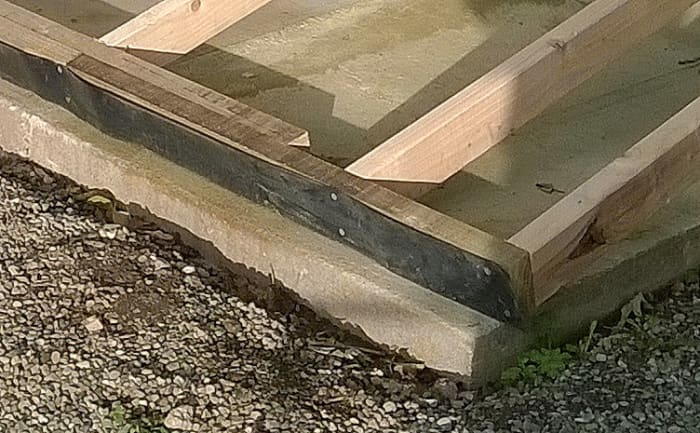 Damp proof membrane was nailed to the underside of the treated timber as added protection against wet rot.
