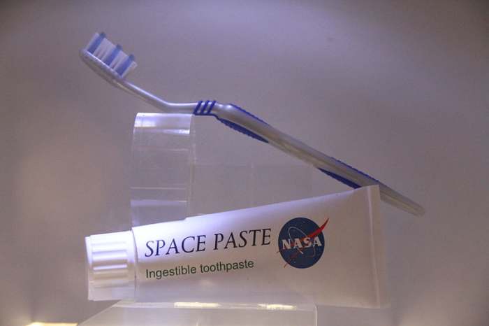 Plain white toothpaste. Common brands are found in your stores on Earth.