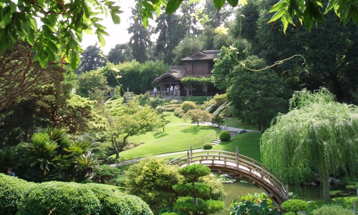 Japanese Zen Garden style - peaceful, relaxing, meditative. Taken at the Huntington Demonstration Gardens in Pasadena, California, 2015.
