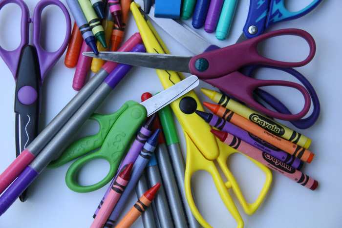 Unused arts and crafts supplies can be donated to local schools or youth centers.
