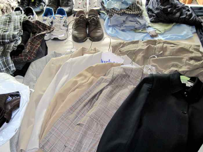 Donate used clothing in good condition.