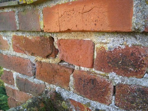 This is an example of a brick wall that needs repointing. Don't go over the top with the old stuff, though. Rake it out and do it properly!