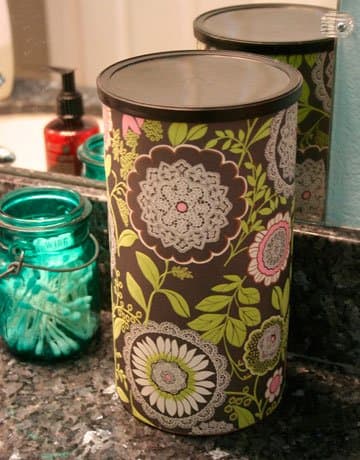 Decorate your oatmeal containers with scrapbook paper and no one will even know what they were originally.