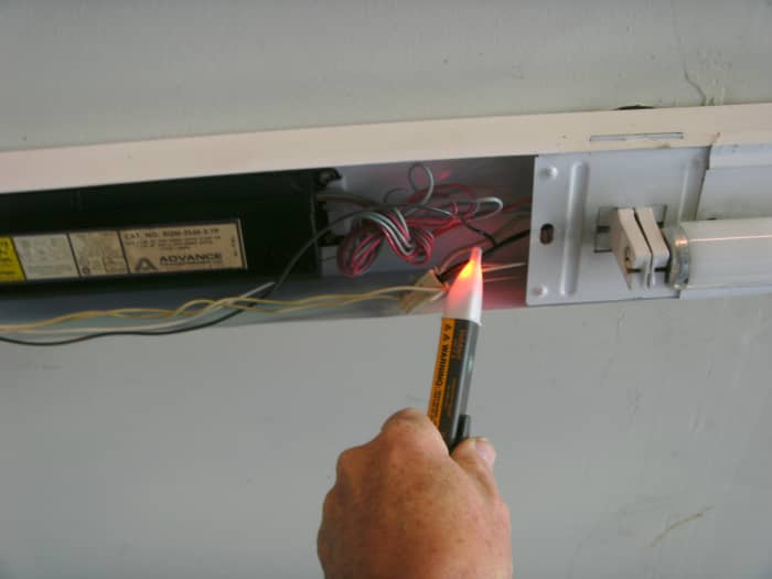 Surprise! This light is still turned on and has hot wires in it.