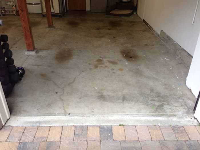 Before our garage floor was done with epoxy