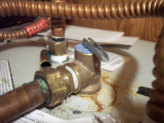 A pressure relief valve opens before tank pressure reaches a dangerous level.