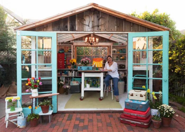 Turn An Ordinary Outdoor Shed Into The Ultimate She Shed Dengarden 1166