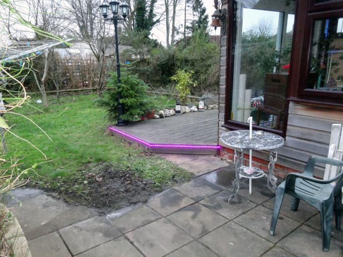 Quick guide for installing waterproof, multi-coloured LED strip lighting around decking, lawns and gardens