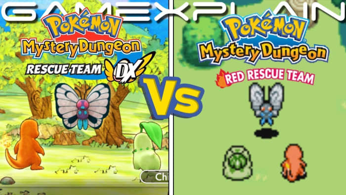 Comparing Pokémon Mystery Dungeon: Blue Rescue Team and Red Rescue Team with Pokémon Mystery Dungeon DX