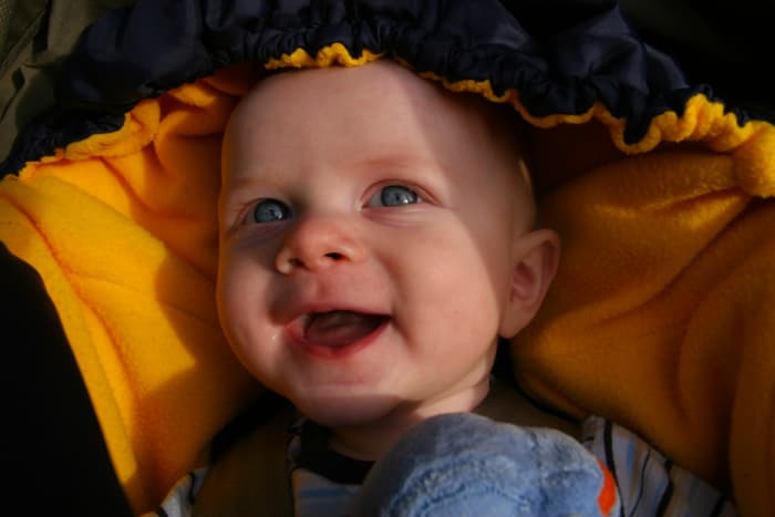 The author's son, the day before he received his first set of hearing aids.