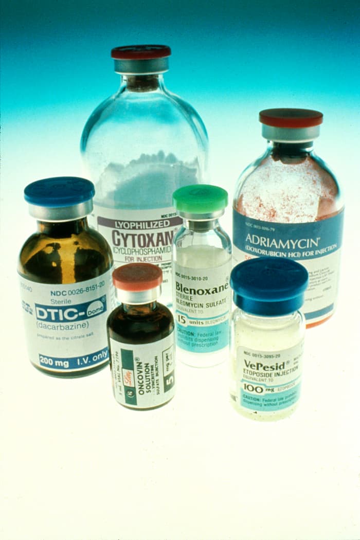 Six different chemotherapy drugs: biotech companies work to discover new chemotherapy drugs and to find ways to make them more effective.