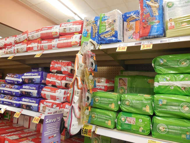 Choosing diapers in the store can seem overwhelming but it doesn't really matter much which you select if they're a comfortable fit and you change them often