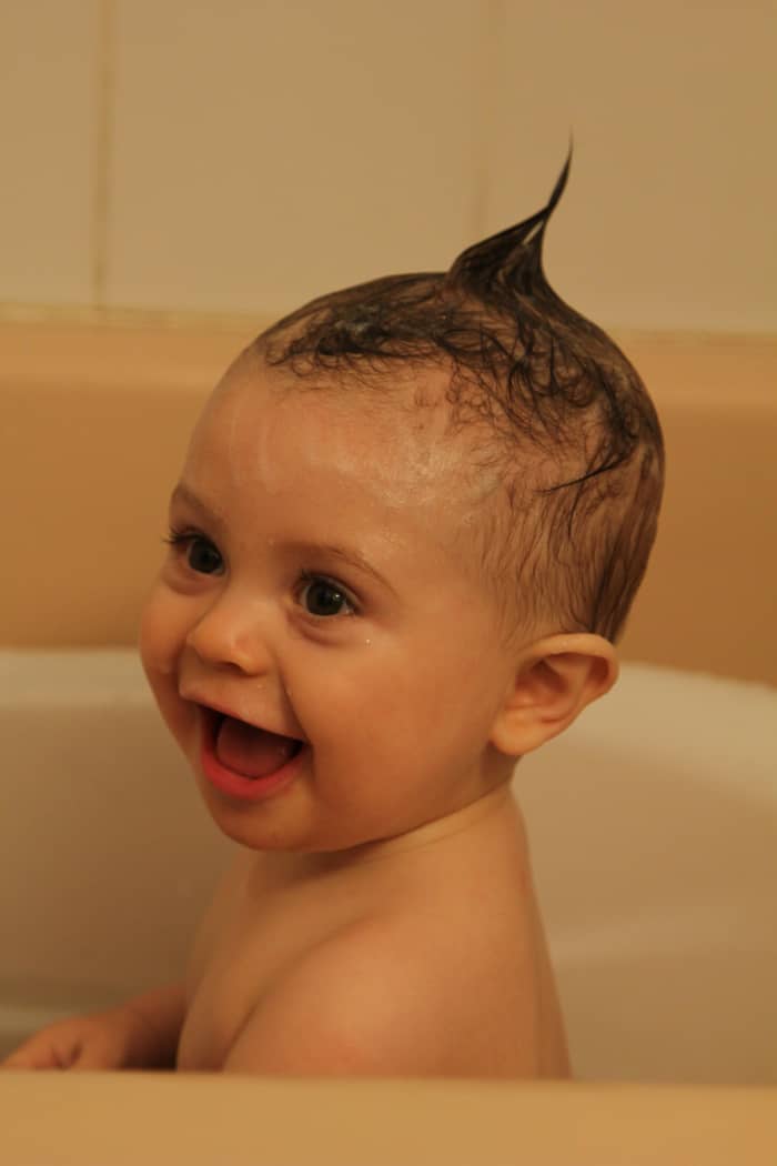 Giving your baby a relaxed lukewarm bath may help them breath more comfortably and relieve head/chest congestion.