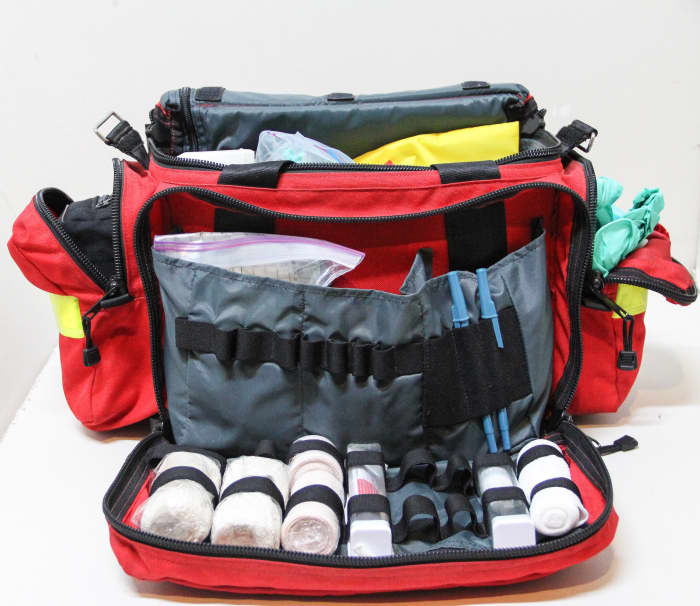 Bandages should be part of a large or a mini first aid kit. Kaolin or zeolite could be a helpful addition.