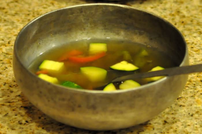 Vegetable, chicken, or beef broth is nutritious and ideal for a healing mouth. Make sure the veggies or meat are cooked very well.