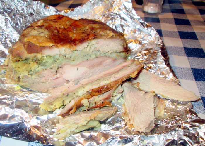 Learn how to bone and roll turkey legs with my homemade stuffing