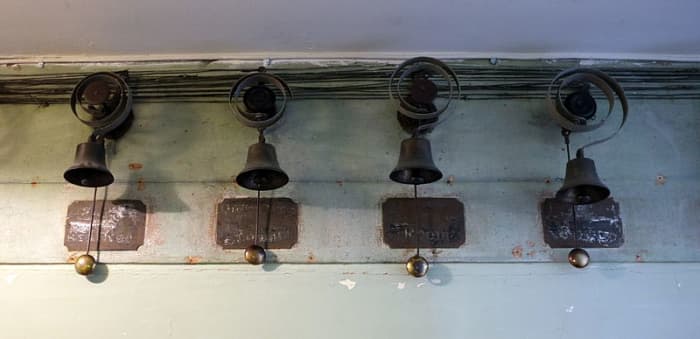 A series of bells and pulleys were through out the house so the correct servant could be called to the correct room as needed.