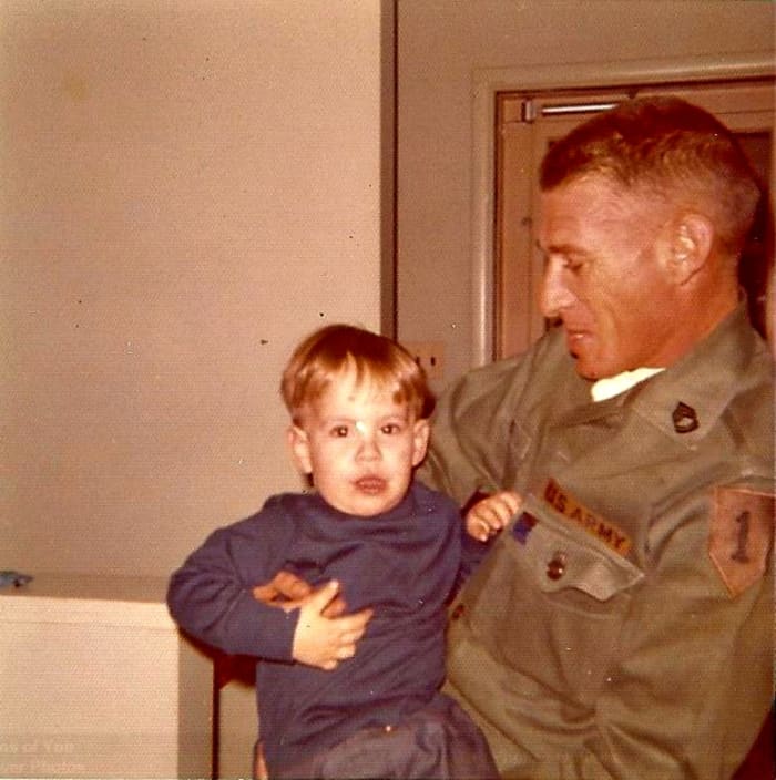 Shawn Reese with his active military father, Sgt William T. Reese