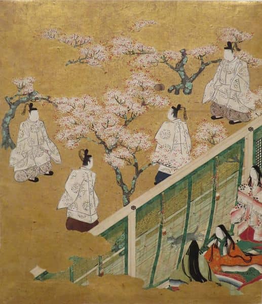 18th century anonymous illustration of an episode in 'The Tale of Genji', now in the Honolulu Museum of Art.