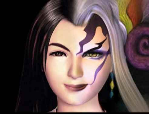 Rinoa Heartily's face (left) fused with Ultimecia's (right)