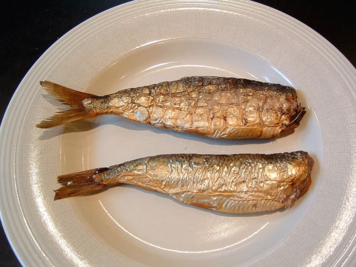 Buckling are hot-smoked herring that have been gutted and have had their head removed.