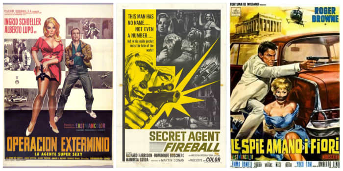 Posters for "008: Operation Exterminate" (1965), "Secret Agent Fireball" (1965) and "The Spy Who Loved Flowers" (1966)