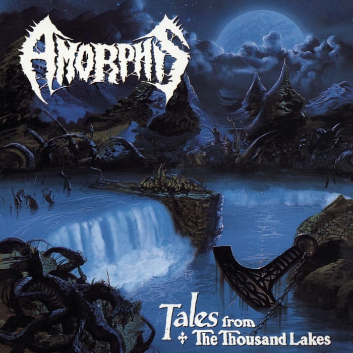 The album cover shows us an example of a beautiful waterfall as the water goes into a river. The moon can be seen in the photo as well and it is just ahead of those trees.