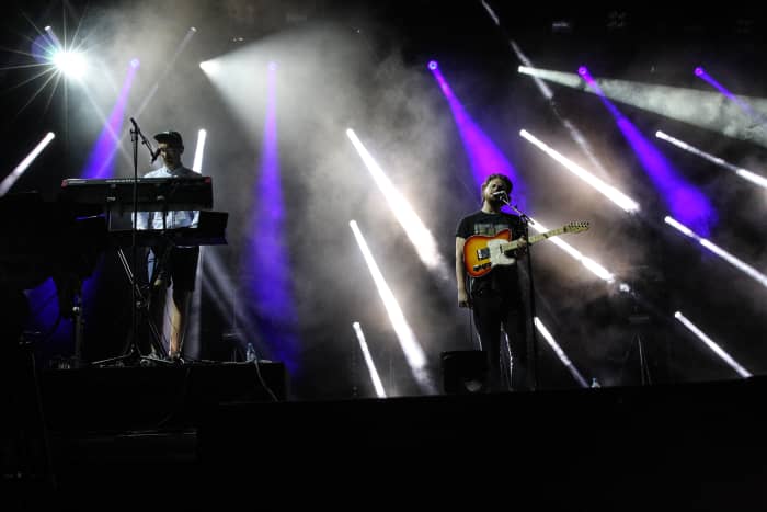 Band members: Joe Newman (lead singer), Gus Unger-Hamilton (keyboards). Not pictured: Thom Green (drums) and Gwil Sainsbury(bass guitar)