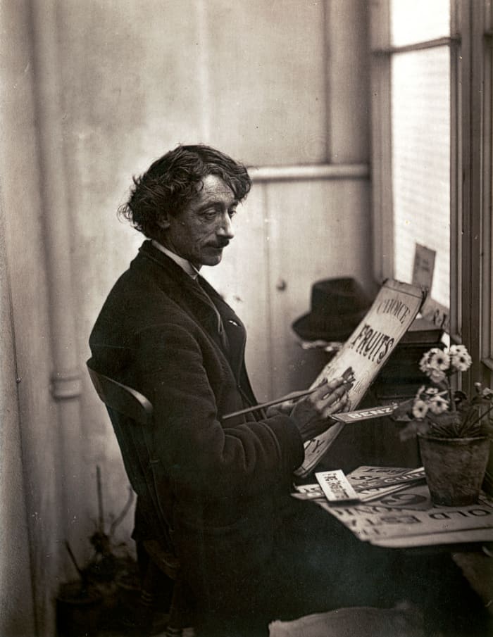 Tickets the "card dealer," From Street Life in London 1877 by John Thomson and Adolphe Smith