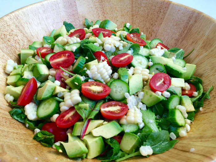 Lime and mint enhance the corn, avocado, and other ingredients in this delicious summer salad.