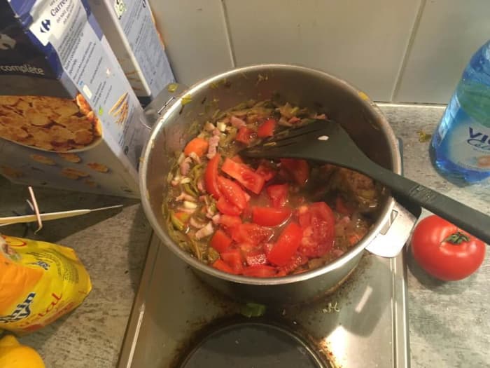 Unfortunately, I forgot to take a picture of the final dish, so I have only this one, which was taken near the end of the cooking process.