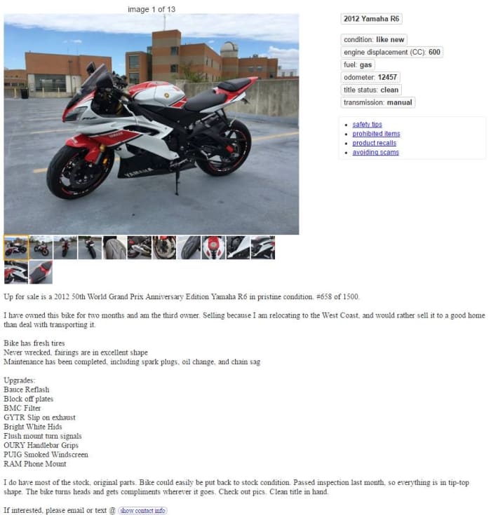 How to Buy a Motorcycle on Craigslist - AxleAddict