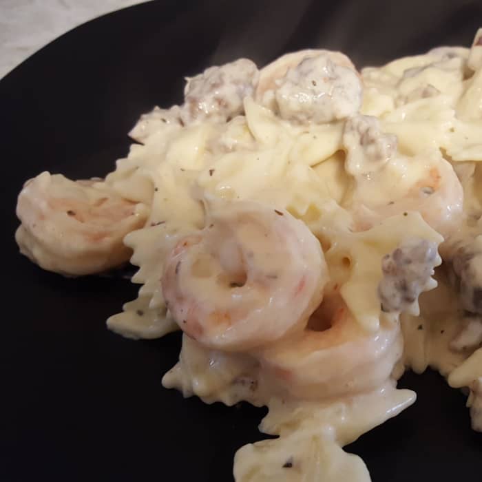 Spicy venison and succulent shrimp in a rich cream sauce makes this a perfect meal any night of the week.