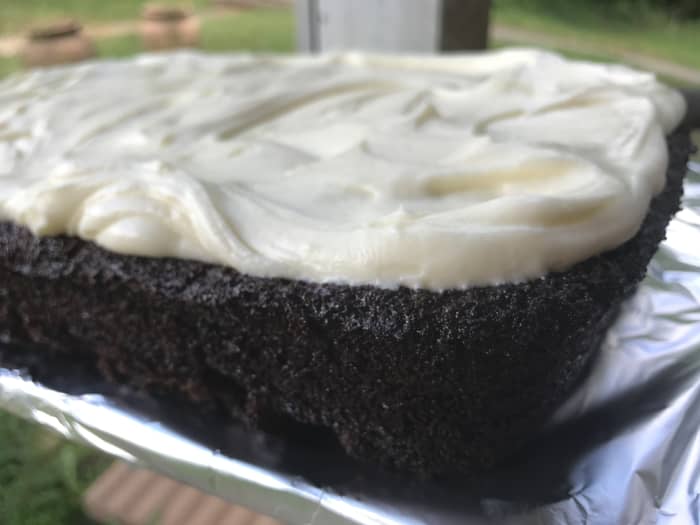 My son Ricky's favorite—a luxurious chocolate cake with delectable cream cheese frosting. Our favorite chocolate cake recipe!