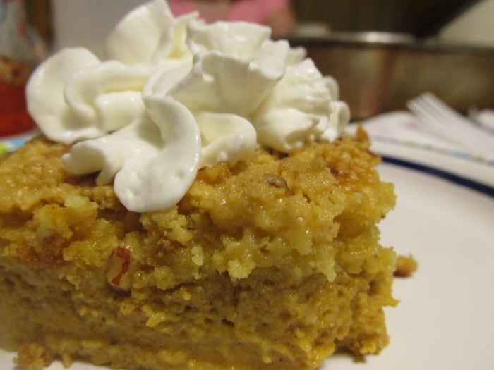 Lucious Pumpkin Pecan Dump Cake Recipe Delishably